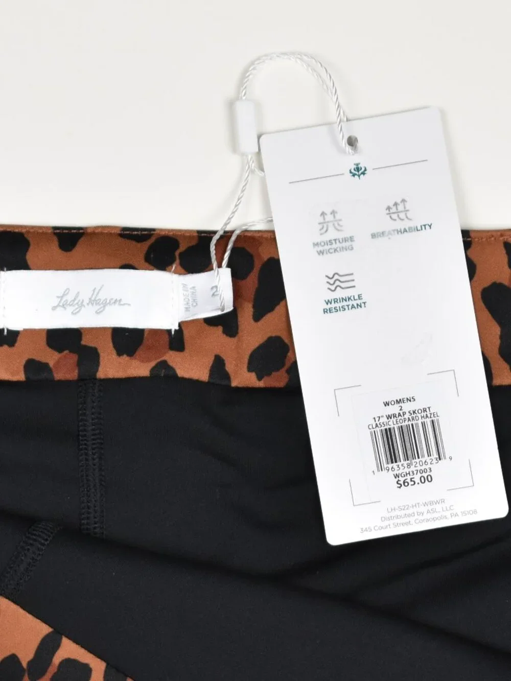 Lady Hagen 17" Wrap Skort Skirt Leopard NEW - 2 - Picture 6 of 7